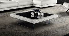 Contemporary coffee table DIAMONDglassleatherrectangular