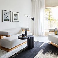 Contemporary side table K8 lacquered MDFlacquered MDF baseround