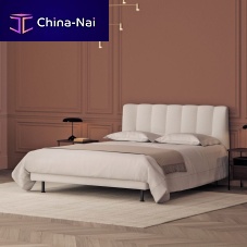 Double bed EVISAcontemporaryupholsteredwith headboard