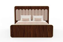 Double bed Naracontemporarywith upholstered headboardvelvet