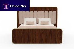 Double bed Naracontemporarywith upholstered headboardvelvet