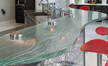 Contemporary high bar table RAISED BARglasscurvedcustom