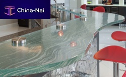 Contemporary high bar table RAISED BARglasscurvedcustom