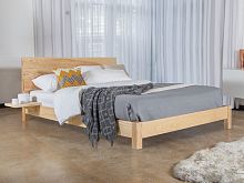 Double bed LOW KENSINGTONcontemporarywith headboardwith integrated bedside table