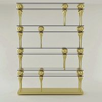 Contemporary shelf Lotussolid woodglasscrystal