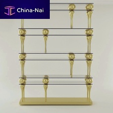 Contemporary shelf Lotussolid woodglasscrystal