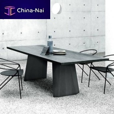 Contemporary dining table WEDGEoaksolid woodaluminum