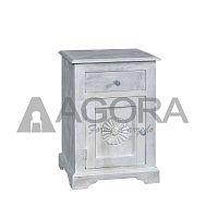 Traditional bedside table WHITE SUNsolid woodsolid wood basesquare