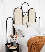Double bed headboard Louisecontemporaryfabricthermo-lacquered steel