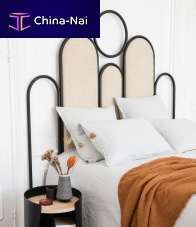 Double bed headboard Louisecontemporaryfabricthermo-lacquered steel