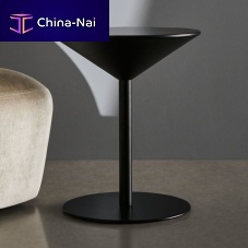 Contemporary side table Fizzwoodenquartzitewooden base