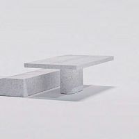 Garden table ZIGUE TAcontemporaryengineered stoneengineered stone base