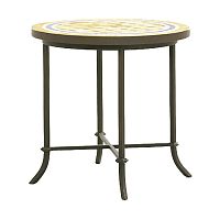 Traditional side table H 1100 wrought ironmetal baseround
