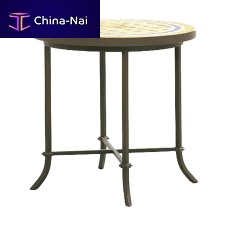 Traditional side table H 1100 wrought ironmetal baseround