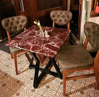 Contemporary table 1012marblemetal basesquare