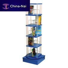 Free-standing bookcase FIVE TIER contemporaryplasticrotating