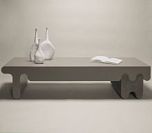 Contemporary coffee table Ossicle leatherleather baserectangular
