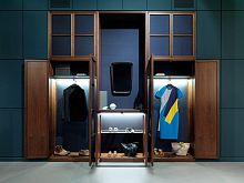 Contemporary wardrobe plywoodAmerican walnutglass