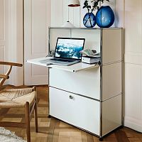 Contemporary secretary desk USM Hallermetalwith storagecustom