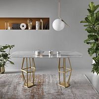 Contemporary table Tolomeomarblesteel baserectangular