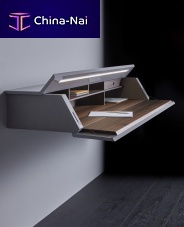 Wall-mounted desk GHOSTWRITERcontemporarylacquered woodstraight