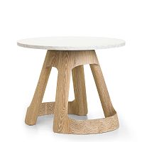 Contemporary table POLSONmarblewhite oakoval
