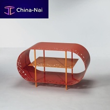 Contemporary coffee table CUTOUTmetalmetal basecurved