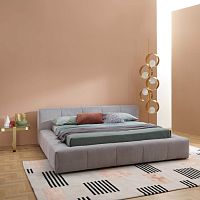 Double bed PIXELcontemporaryupholsteredwith upholstered headboard