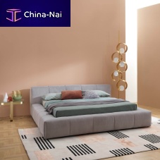 Double bed PIXELcontemporaryupholsteredwith upholstered headboard