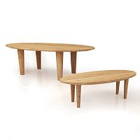 Contemporary table DMF/001 - DMF/002solid woodoval