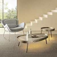 Contemporary coffee table LUMIEREglassceramicmetal base
