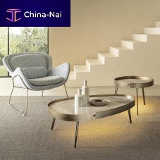 Contemporary coffee table LUMIEREglassceramicmetal base