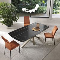 Contemporary table SHANGAIceramicaluminum baserectangular