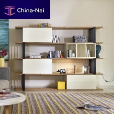 Free-standing bookcase ARBORcontemporarylacquered woodwood veneer