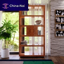 High shelf CARLAcontemporarychestnutwith storage compartment