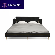 Double bed Cypruscontemporaryupholsteredwith headboard