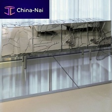 Original design sideboard Scrignolacquered woodsteelglass