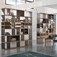 Contemporary shelf Diesyswalnutebonysteel
