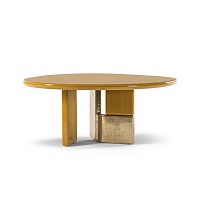 Contemporary table OVOOlacquered woodmetal base4-6 person