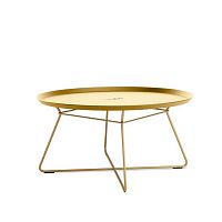 Contemporary coffee table XLlacquered metalleatherwire base