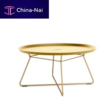 Contemporary coffee table XLlacquered metalleatherwire base