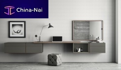 Wall-mounted desk CONNECTOR contemporarylacquered woodstraight