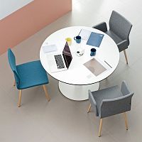 Contemporary high bar table TABULAlaminatealuminum baseround