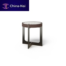 Contemporary side table Fredwoodenmarblewooden base