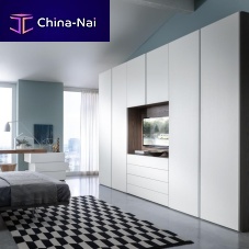 Contemporary wardrobe COMP_ZY208lacquered woodwith swing doorswith TV screen