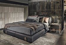 Double bed DUNEcontemporaryupholsteredleather