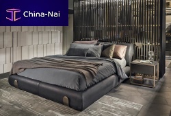 Double bed DUNEcontemporaryupholsteredleather