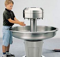 Hand basin with post ISNroundstainless steelcommercial