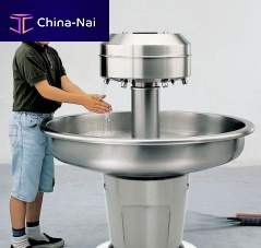 Hand basin with post ISNroundstainless steelcommercial