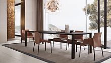 Contemporary table BLADEsolid woodsolid wood baserectangular